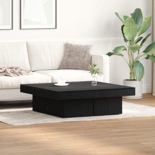 Kávézóasztal Fekete Tölgy 90x90x28 cm Mérnöki Fa