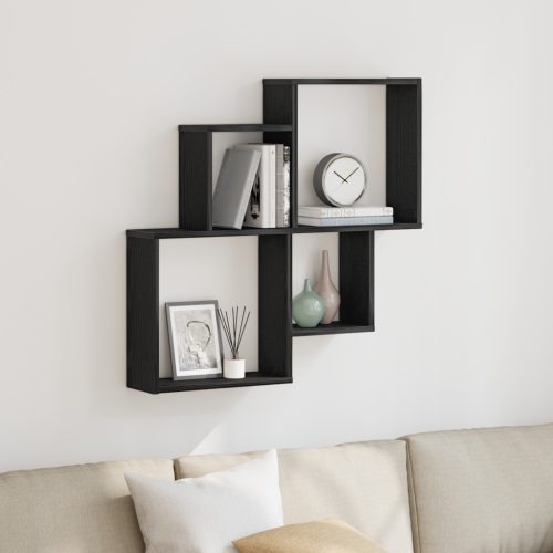 Fali Szekrény Fekete Tölgy 80x15x78,5 cm Műanyag