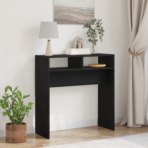 fekete tölgy konzolasztal - 78x30x80 cm - Műanyagfából készült
