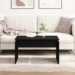 Fekete Tölgy Kávézóasztal 68x38x50 cm Műanyag Fa