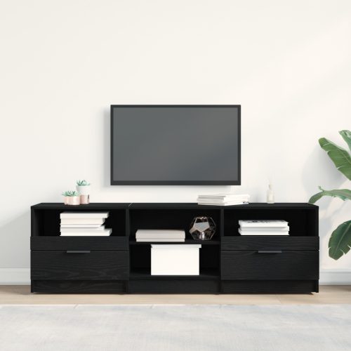 TV Szekrény Fekete Tölgy 150x33,5x45 cm Műgyanta