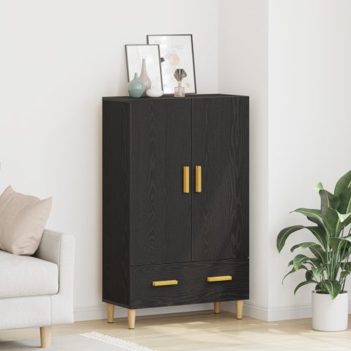 Fekete tölgy magas tároló szekrény, 70x31x115 cm, Mérnöki faforgácsból készült