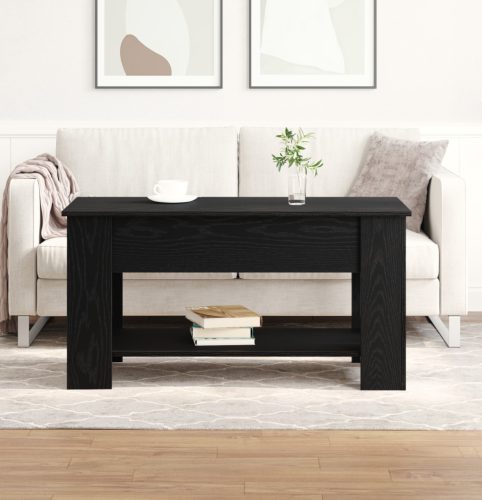 Fekete Tölgy Kávézóasztal - 101x49x52 cm Műanyagból készült