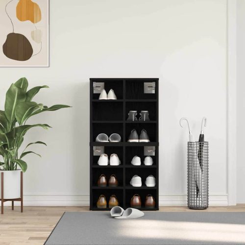 Cipőszekrény 2 pcs Fekete tölgy 52 x 30 x 50,5 cm Faanyag