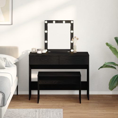 Öltözködő szék Fekete tölgy 70x35x45 cm MDF