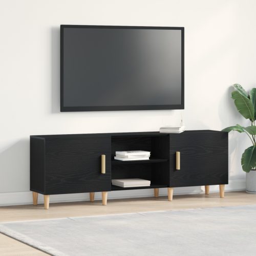 TV Állvány - Fekete Tölgy, 150x30x50 cm, Mérnöki Fából készült