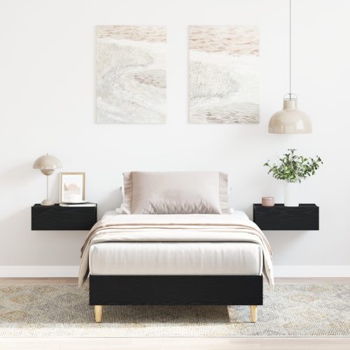 90x190 cm-es fekete tölgy merített fa ágykeret