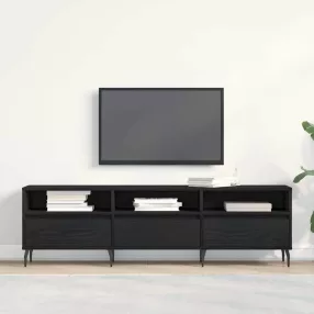 TV szekrény 150 x 30 x 44,5 cm Fekete tölgy Szerelt Fa