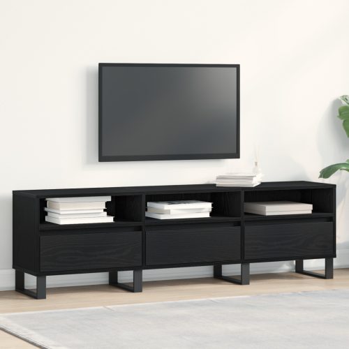 TV Szekrény Fekete Tölgy 150x30x44,5 cm Műanyag