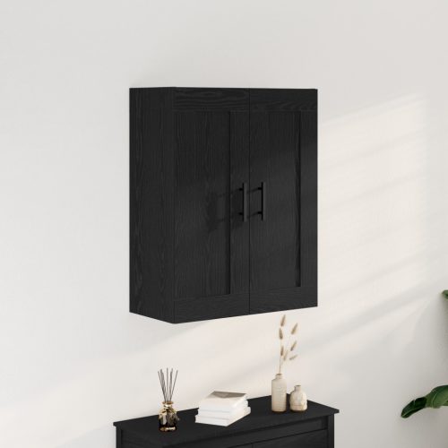 Fali Szekrény Fekete Tölgy 69,5x34x90 cm Műanyag Fa