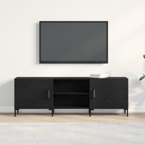 TV Szekrény Fekete Tölgy 150x30x50 cm Műgyanta