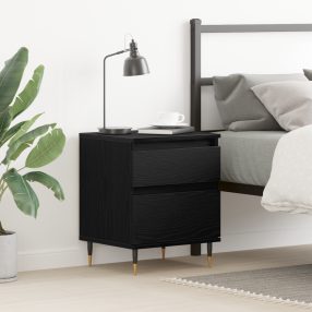 Éjjeli szekrény Fekete Tölgy 40x35x50 cm Műgyanta