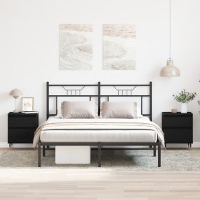 Éjjeli szekrények 2db Fekete tölgy 40x35x50 cm Szerelt fa