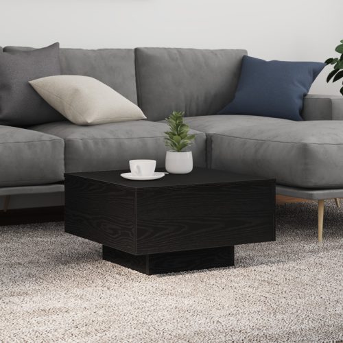 LED világítással rendelkező dohányzóasztal Fekete tölgy 55x55x31 cm