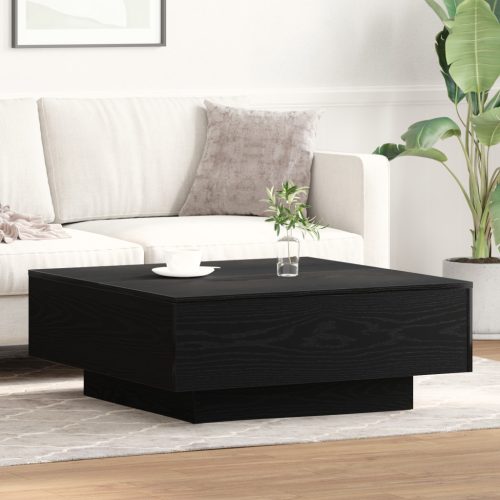 Fekete Tölgy Kávézóasztal 80x80x31 cm Műgyanta