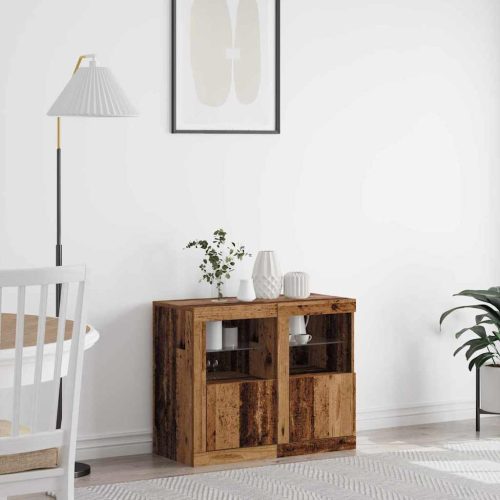 Oldalsó szekrény 2 pcs Régi fa 41 x 37 x 67 cm Faanyag