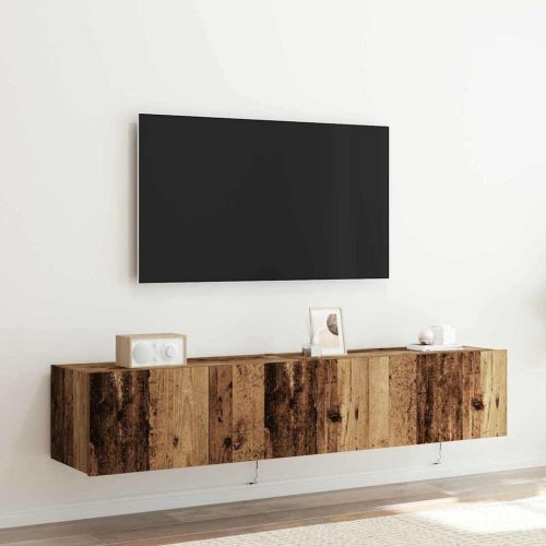 TV Fali Szekrény 2 pcs Öreg fa 80 x 35 x 31 cm Faanyag