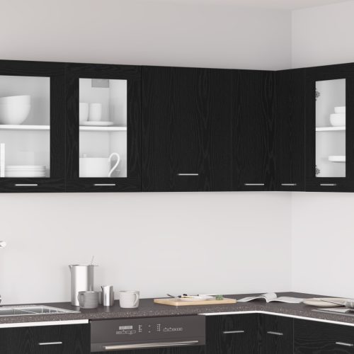 vidaXL Fekete tölgy Függő Szekrény 50x31x60 cm, Mérnöki fából készült