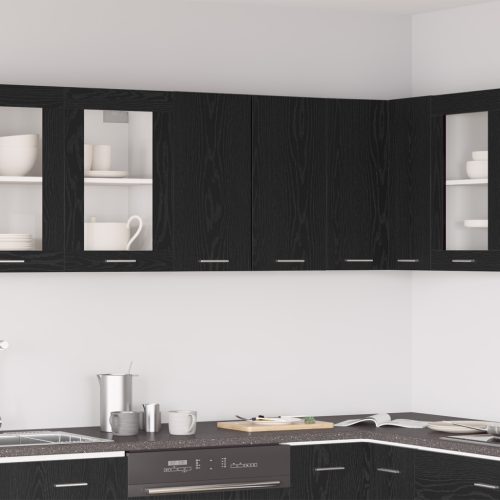 vidaXL Fekete Tölgy Fali Szekrény 60 x 31 x 60 cm Műanyagból