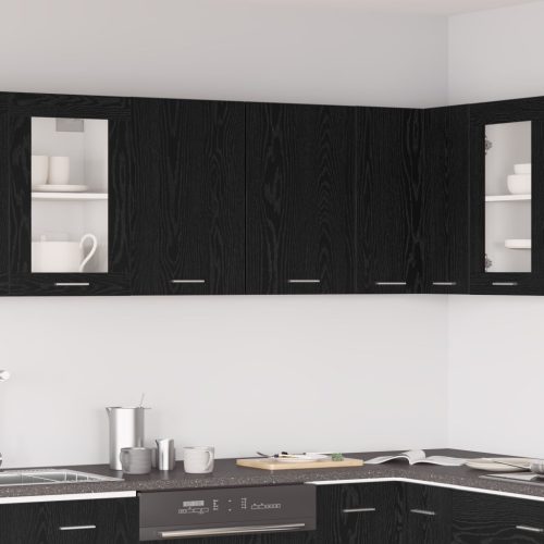Fekete Tölgy Függőszekrény - 80x31x60 cm - Mérnöki Fából Készült