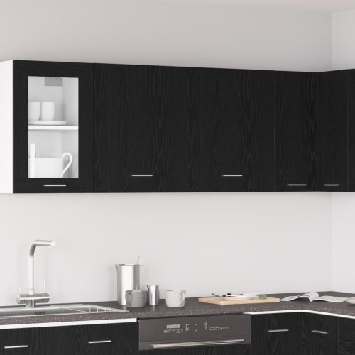 vidaXL Felfüggeszthető szekrények - 2 csomag - Fekete tölgy, 100x31x60 cm - Műgyantából