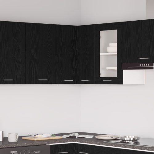 vidaXL Függőleges Sarokszekrény - Fekete Tölgy - 57 x 57 x 60 cm - Mérnöki fából készült
