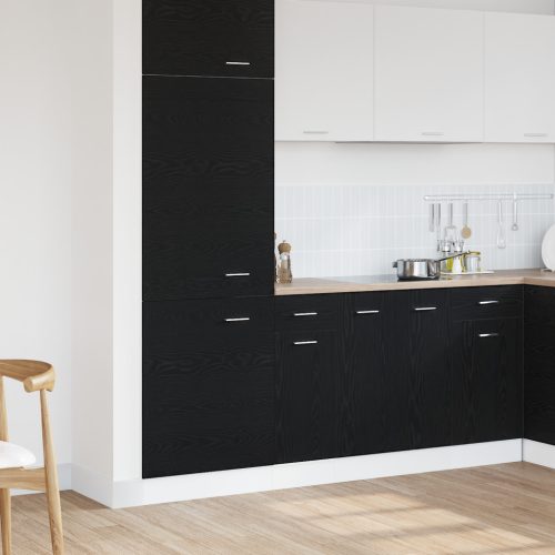 vidaXL Fekete Tölgy Fiókos Alsó Szekrény - 30x46x81.5 cm, műanyagból készült