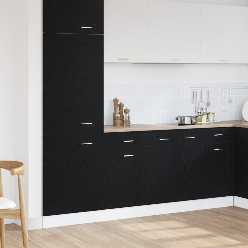 vidaXL Fekete tölgy fiókos szekrény - 50x46x81.5 cm, MDF-ből készült.