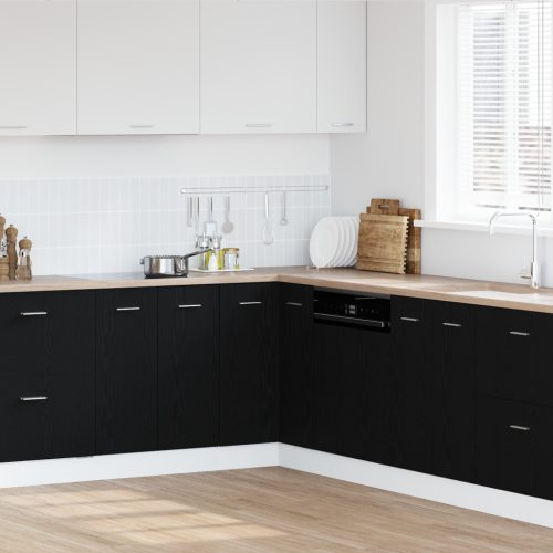 vidaXL Fekete Tölgy Sarok Alsó Szekrény - 75.5 x 75.5 x 81.5 cm, MDF-ből készült