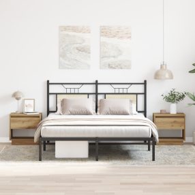 Éjjeli szekrény 2 db Artisan tölgy 45x34x47 cm Műanyag