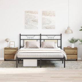 Éjjeli asztal 2 db Kézműves tölgy 45x34x44,5 cm Műanyag