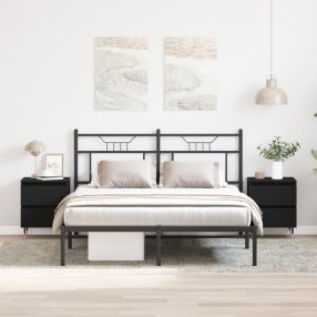 Éjjeli asztalok 2 db Fekete tölgy 40x35x50 cm Műanyag