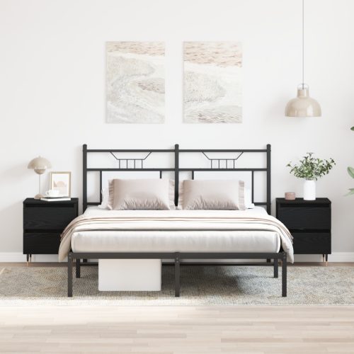 Éjjeli asztalok 2 db Fekete tölgy 40x35x50 cm Műanyag