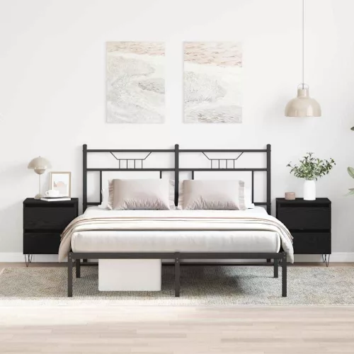 Éjjeliszekrény 2 pcs Musta tammi 40 x 35 x 50 cm Faanyag