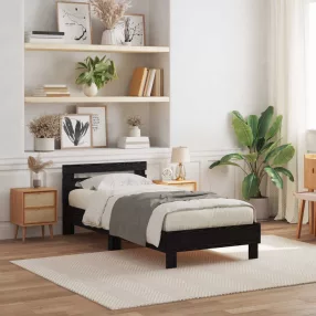   vidaXL Ágykeret leddel fejtámlával Fekete tölgy 75 x 190 cm Faanyag