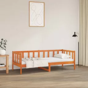   vidaXL Ágykeret fejtámlával Faggyú barna 80 x 200 cm Tömör fenyőfa