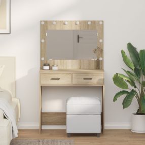   LED világítású öltözőasztal Sonoma tölgy 78.5 x 41 x 135 cm