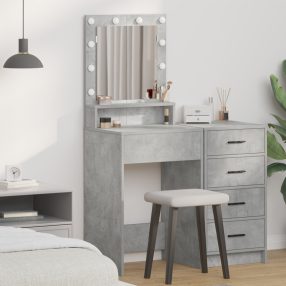 LED-es sminkasztal Beton szürke 50x41x135 cm