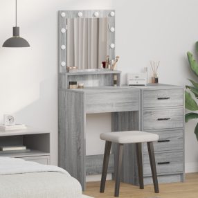   öltöztető asztal LED fényekkel Szürke Sononában - 50x41x135 cm