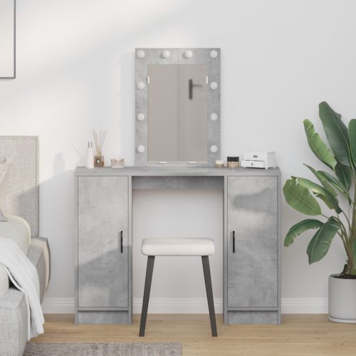 LED világítással ellátott sminktükör Beton Szürke 102x33x135 cm