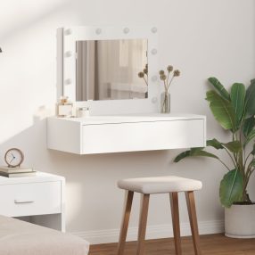 Fali öltöztetőasztal LED világítással - Fehér