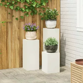 vidaXL Növényállvány 3 pcs Fehér Acél