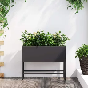 Magas Kerti Cserép Fekete 60 x 26 x 45 cm Acél