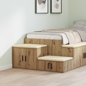   Tárolószekrény Műgyanta tölgy 118x41x40 cm összeszerelt fa