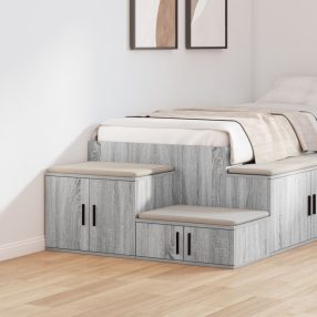 Tároló Szekrény Szürke Sonoma 108x41x40 cm Műgyanta Fa