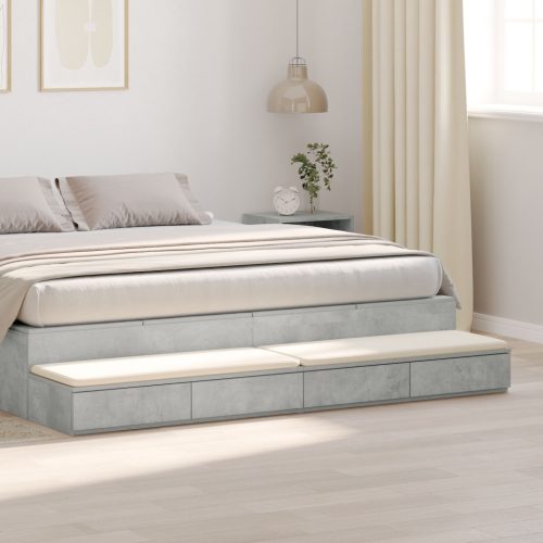 Ágy Fiókok Beton Szürke 200x36,5x16,5 cm Mérnöki Fa