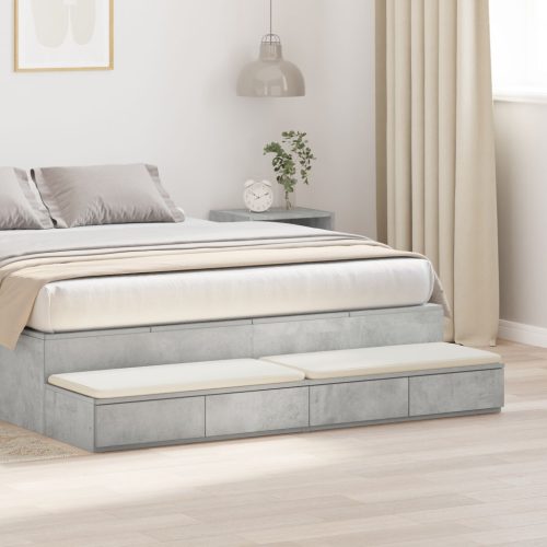 Ágy Fiókok Beton Szürke 150x36,5x16,5 cm Műszaki Fa
