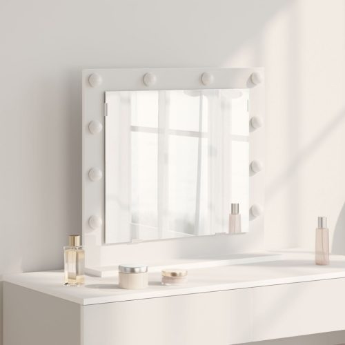 LED világítással ellátott sminktükör Fehér 60x55x18 cm