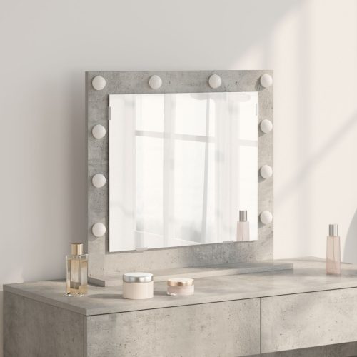 LED világítással ellátott sminktükör BetonSzürke 60x55x18 cm