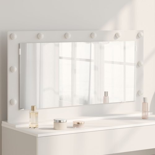 LED világítással ellátott tükör Fehér 100x55x18 cm